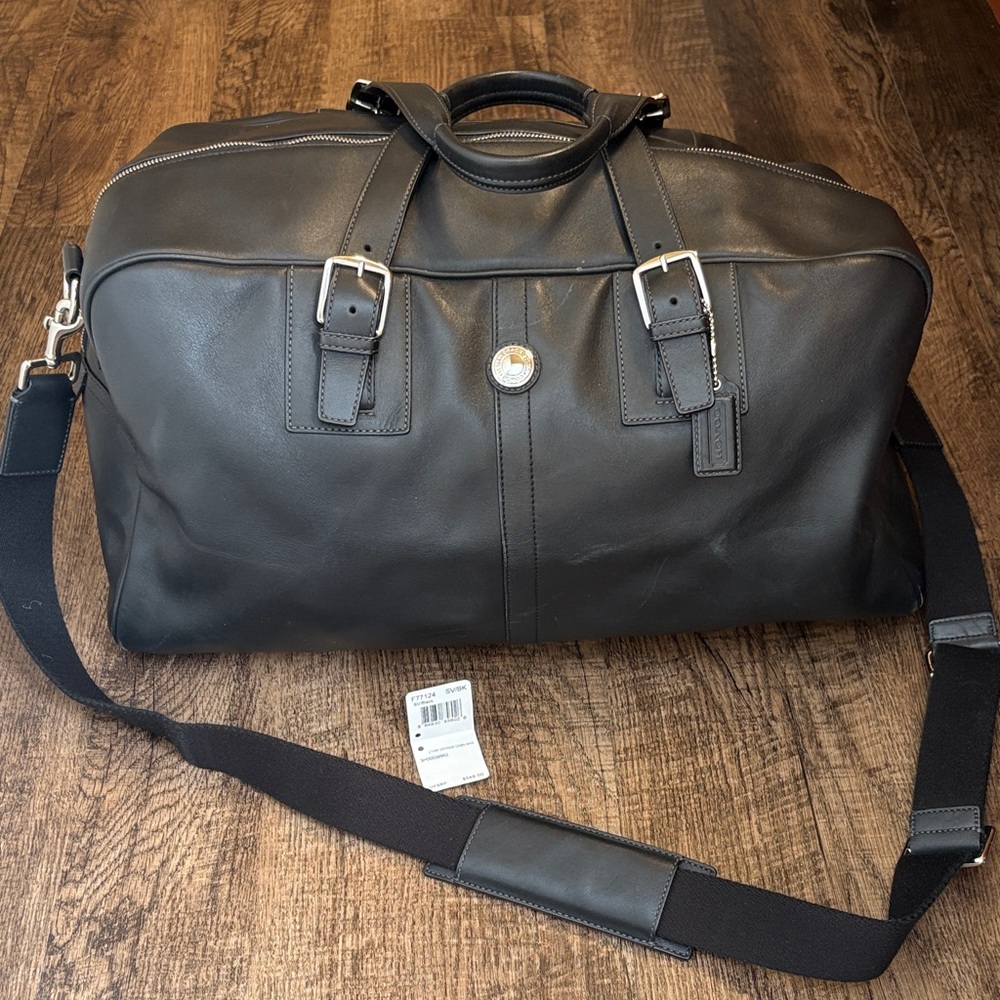 Coach Leather Voyage Cabin Duffel Bag Weekender Travel Carryon RARE - Picture 1 of 16